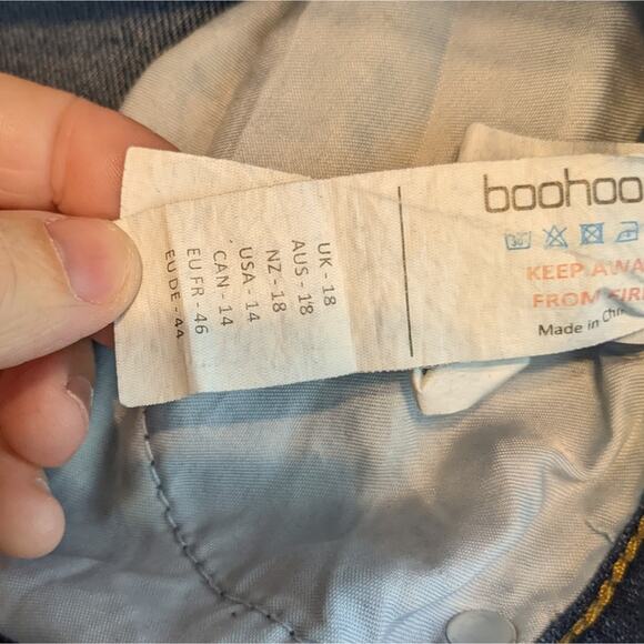 Boohoo Blue Classic Slim Leg Ankle Crop Jeans Size 14 - Picture 7 of 7